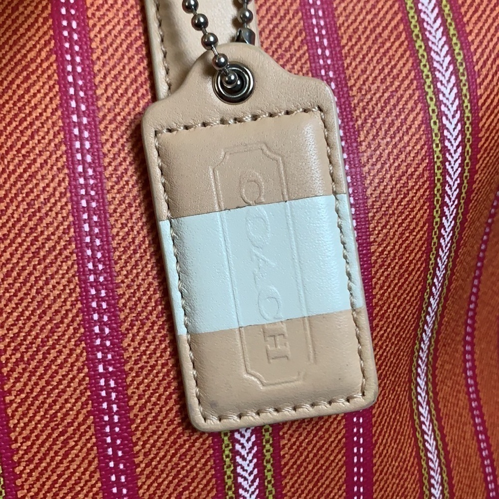 Coach Legacy Weekend Ticking Stripe PVC Zip Tote - Picture 9 of 16